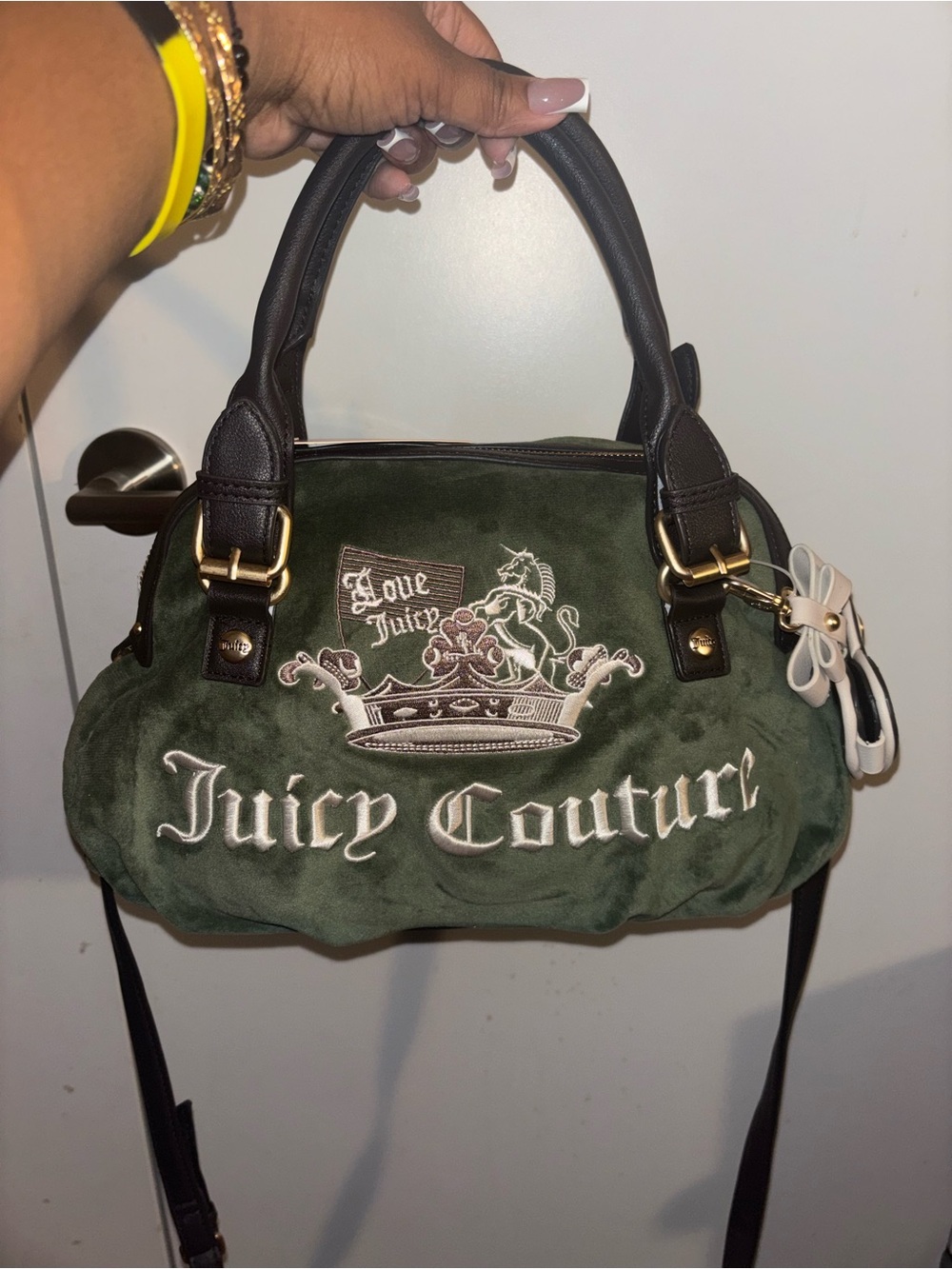 Juicy Couture super greens Velour Satchel Bag